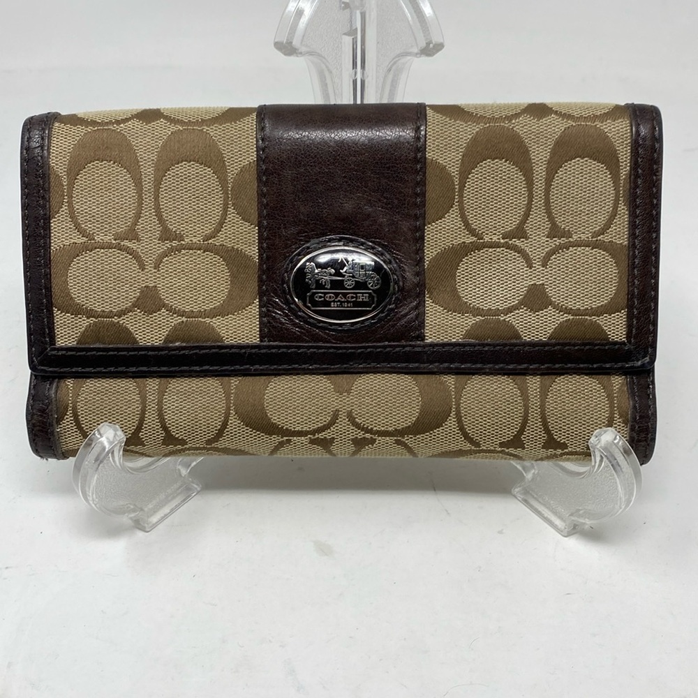 Coach Signature Jaquard Legacy Wallet